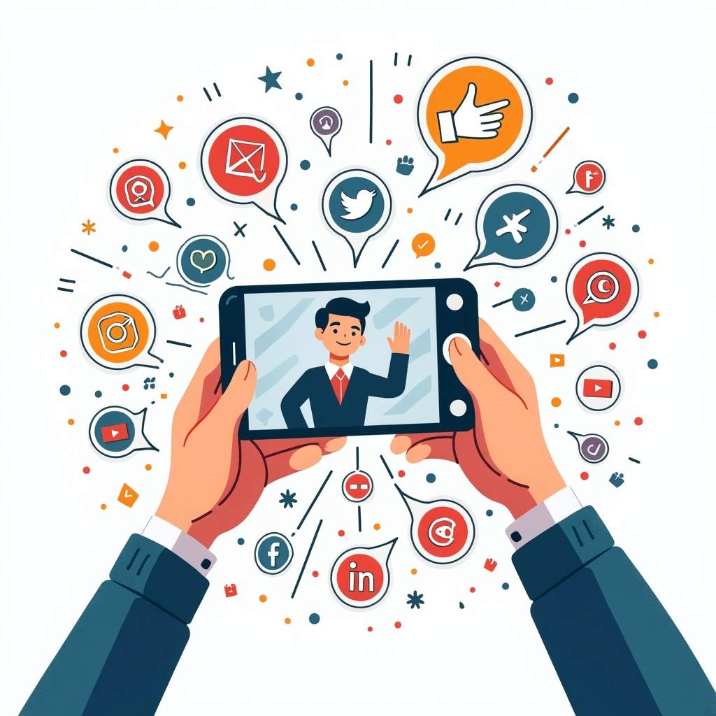 An engaging scene that depicts a smartphone capturing vibrant job-related photos