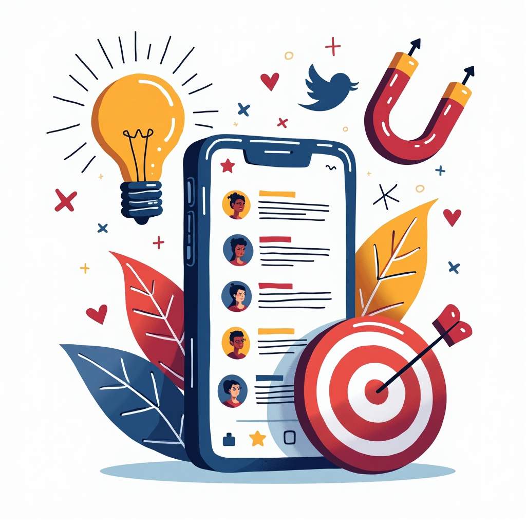 An eye-catching smartphone screen displaying a vibrant social media feed filled with engaging visuals