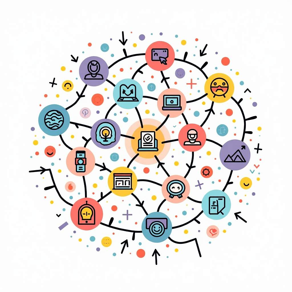 An abstract representation of a digital marketplace