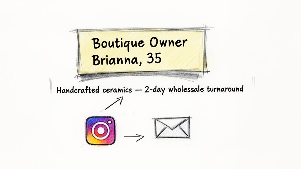 Boutique owner Brianna, 35, sells handcrafted ceramics with a 2-day wholesale turnaround.